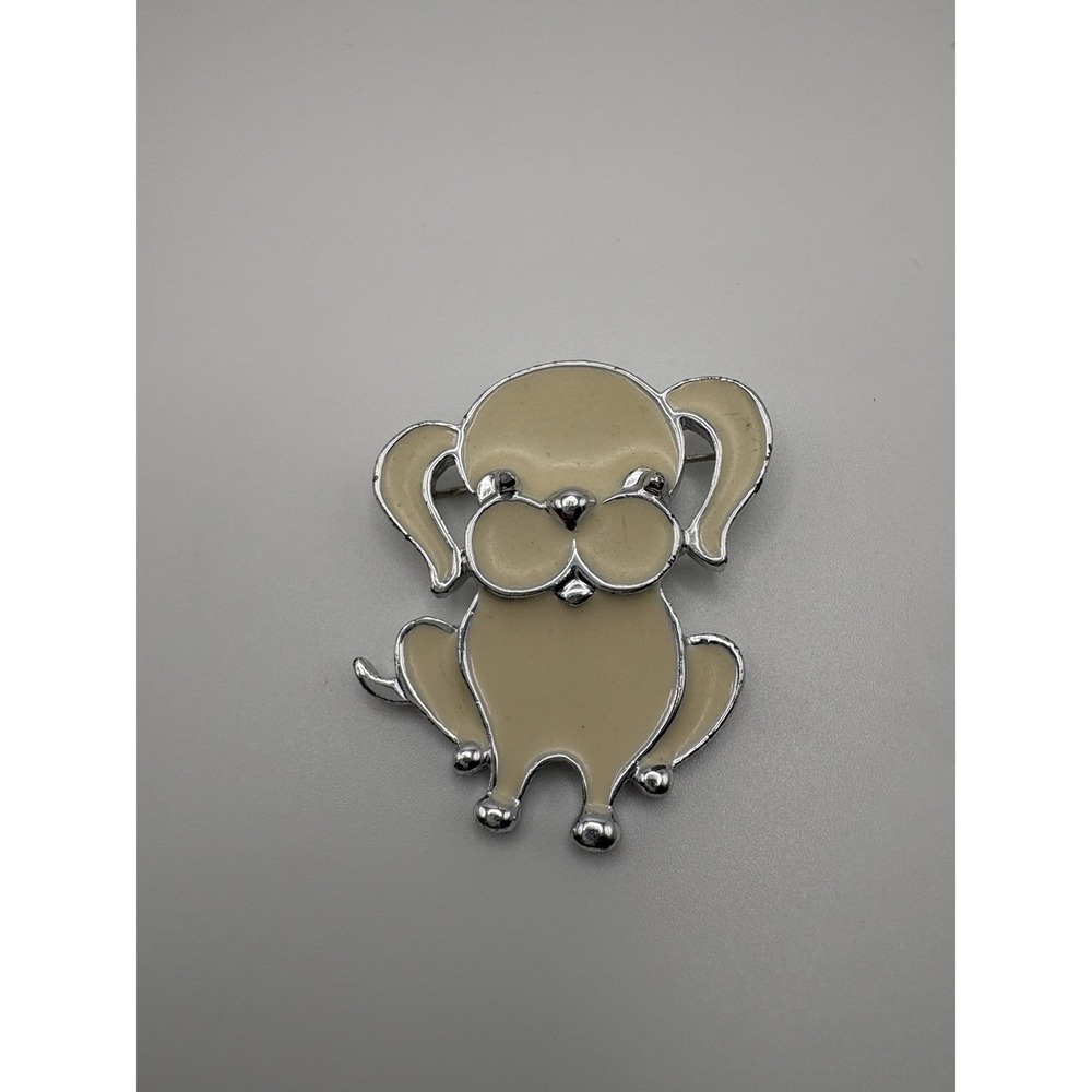 Sarah Coventry Vintage Poodle Dog Brooch Pin Signed
